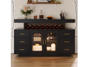 Bar coloris noir VIVRYN - 140 cm
