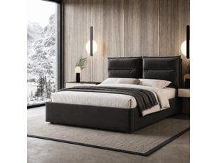 Lit double rembourré 140 x 200 cm avec coffre hydraulique et tête de lit réglable, velours noir, sommier à lattes