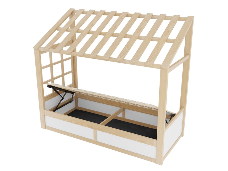  Lit jeune, 90x200 cm, rangement intégré, bicolore, poids 50,2 kg LDF00627AAN-conf-NEW - Conforama W