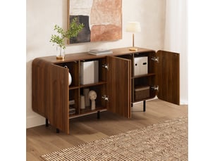 Buffet 4 porte(s)   <strong>OKWISH</strong> <strong></strong> - 160 cm coloris marron 