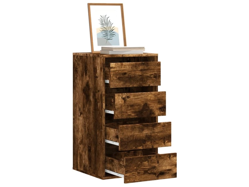  Commode chambre adulte, commode d'angle chêne fumé 40x41x76 cm bois d'ingénierie  - Conforama B