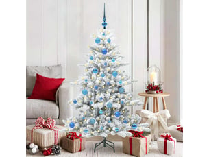Sapin de noël, arbre de noël artificiel à branches articulées blanc 150 cm shl4605