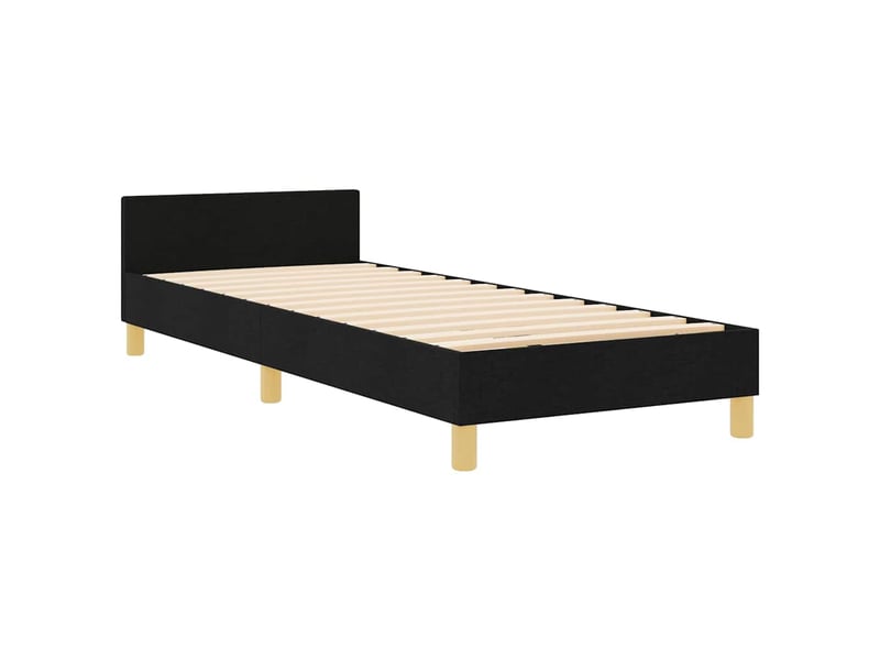 Lit simple- lit adulte - cadre de lit avec tête de lit noir 80 x 200 cm tissu - Conforama D