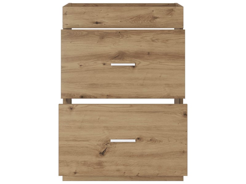  Meuble sous lavabo de salle de bain, commode chêne artisanal shl7042  - Conforama D
