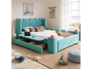 Lit 2 places 140x200 cm <strong>OKMYHOME</strong> <strong></strong> coloris bleu