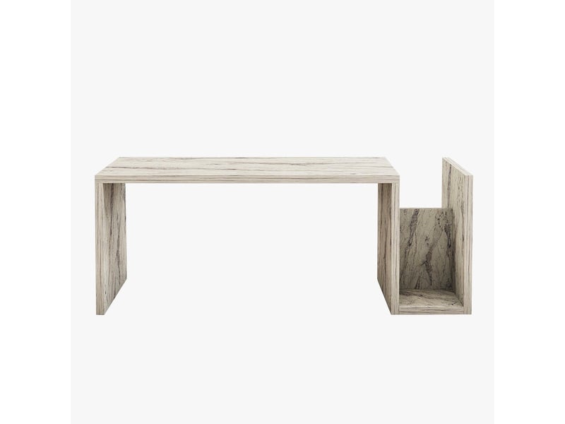  Table basse rectangulaire couleur marbre avec rangement intégré  - Conforama C