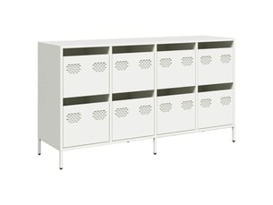 Buffet - bahut - meuble de rangement blanc 135x39x73,5 cm acier laminé à froid