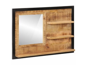 Miroir rectangulaire à fixer coloris marron <strong></strong>  <strong></strong> - 80 cm x 55 cm