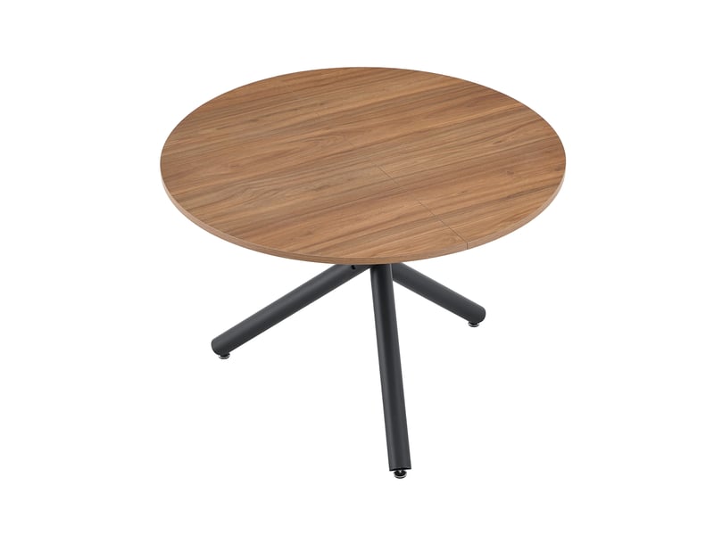  Table d'appoint ronde 110 x 110 cm en mdf et métal noir  - Conforama A