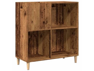 Armoire à disques, armoire de rangement vieux bois 84,5x38x89 cm bois d'ingénierie shl9081