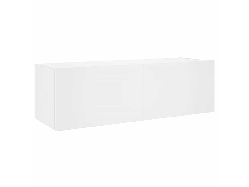  Meuble tv - banc tv - meuble de rangement mural avec lumières led blanc 100x35x31 cm  - Conforama C
