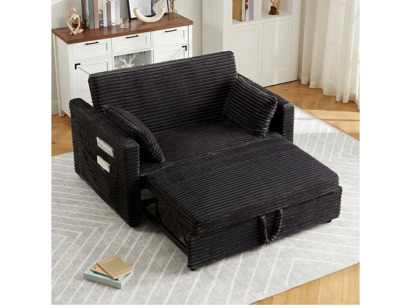  Canapé-lit convertible à tirer avec dossier réglable – gris foncé PHK_35XROBPA - Conforama B
