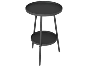 Table de jardin ronde à 2 niveaux avec rebords surélevés et plateau inférieur pour une utilisation intérieure et extérieure ø32 x 51 cm noir