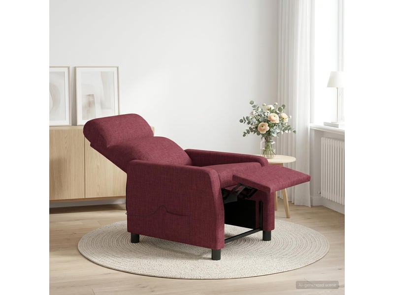 Vidaxl fauteuil de massage inclinable bordeaux tissu - Conforama B