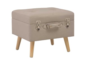 Lot de 3 tabourets de rangement beige tissu