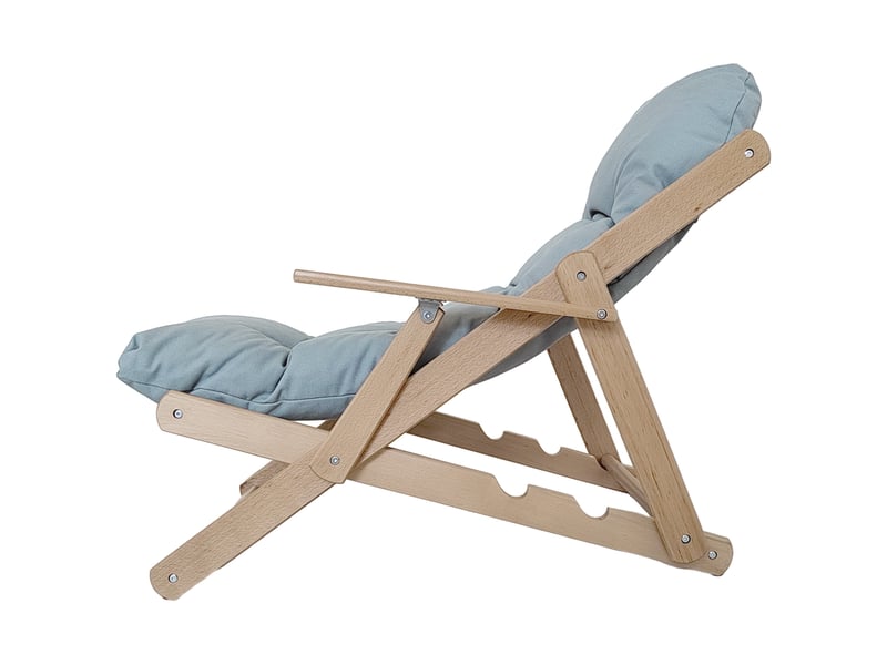  Fauteuil chaise de salon pliable et inclinable en bois fauteuil relax confortable avec coussin capitonné épais  - Conforama W