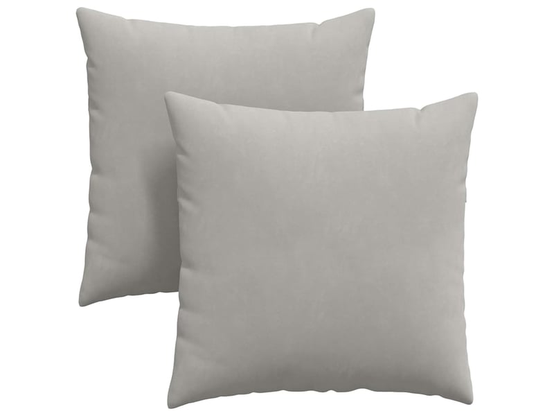 Lot de 2 coussins de canapé, coussins décoratifs tissu gris clair 60 x 60 cm cf58845 - Conforama A