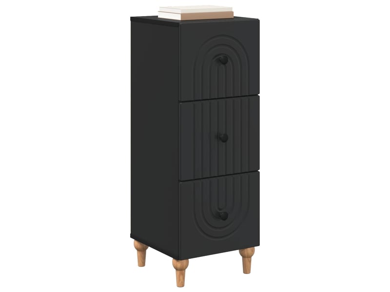  Armoire de rangement bureau, armoire à tiroirs 33 x 34.5 x 90 cm bois d'ingénierie noir  - Conforama C