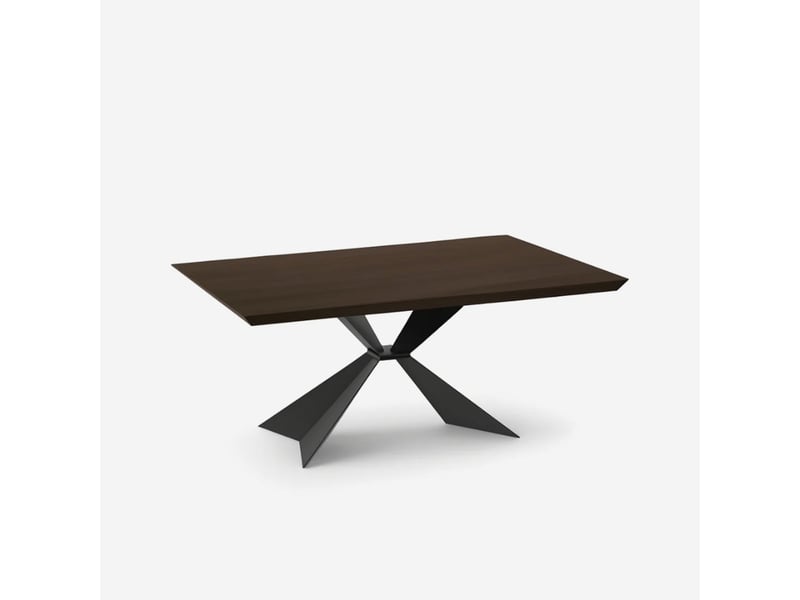  Table de salle à manger fixe 200x100 en bois et métal taurus - marron foncé  - Conforama A