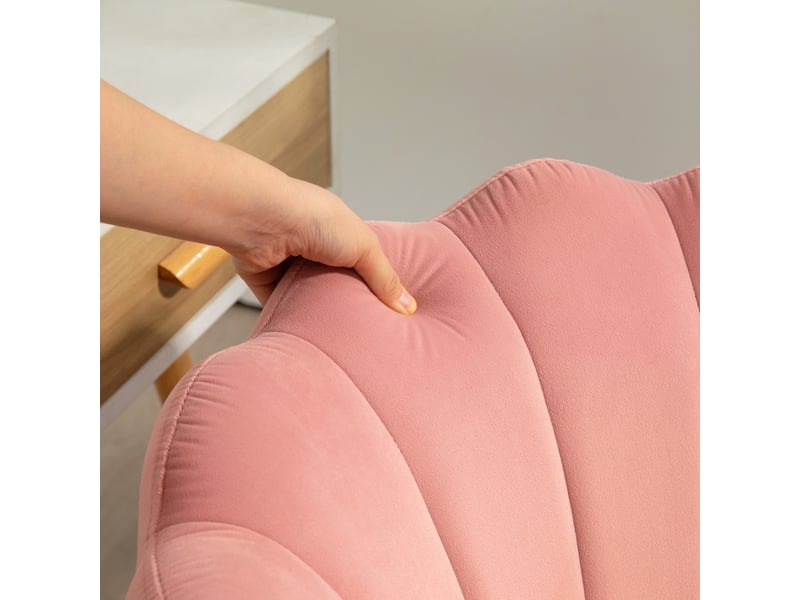 Ralones chaise de bureau velours pétales réglable rose - Conforama C