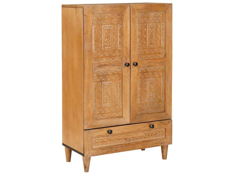  Haut armoire, meuble de rangement salon 60 x 33 x 100 cm bois de mangue massif shl2373  - Conforama B