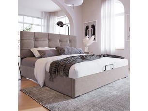 Lit coffre 140x200 cm <strong></strong>  <strong></strong> coloris gris