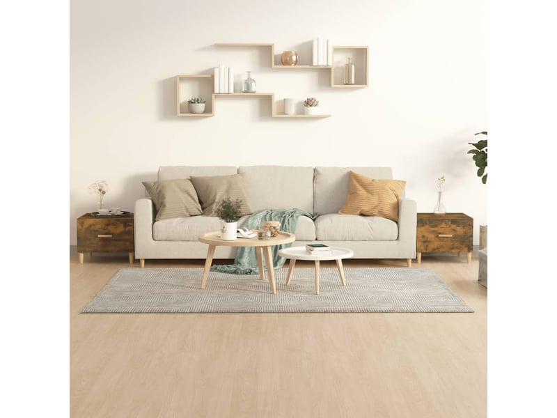  Tables basses 2 pcs, table d'appoint, table de salon  chêne fumé 50x50x40 cm bois d'ingénierie cf39883  - Conforama B