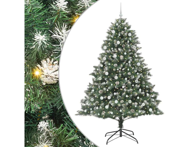  Sapin de noël, arbre de noël artificiel vert 240 cm pvc, plastique et acier cf61491  - Conforama A