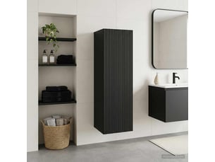 Cabinet salle de bain mural, meuble de rangement noir 33x34.5x60 cm shl4357