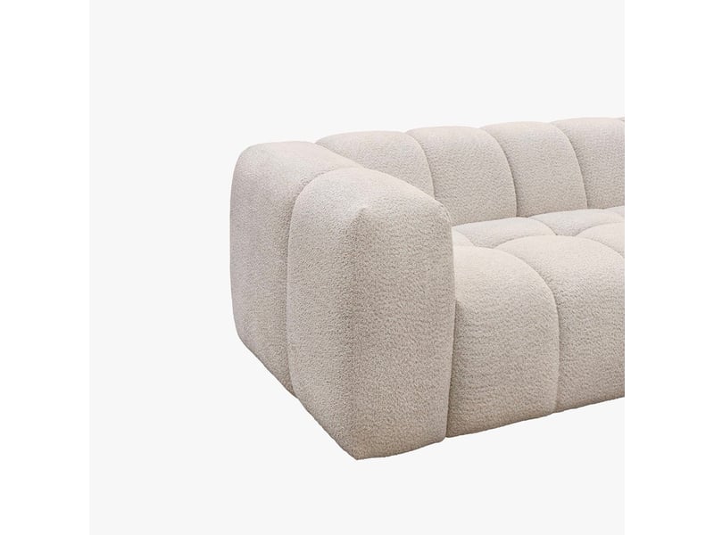  Canapé d'angle tissu bouclette beige - angle droit LAYANE-3M-BEI - Conforama E