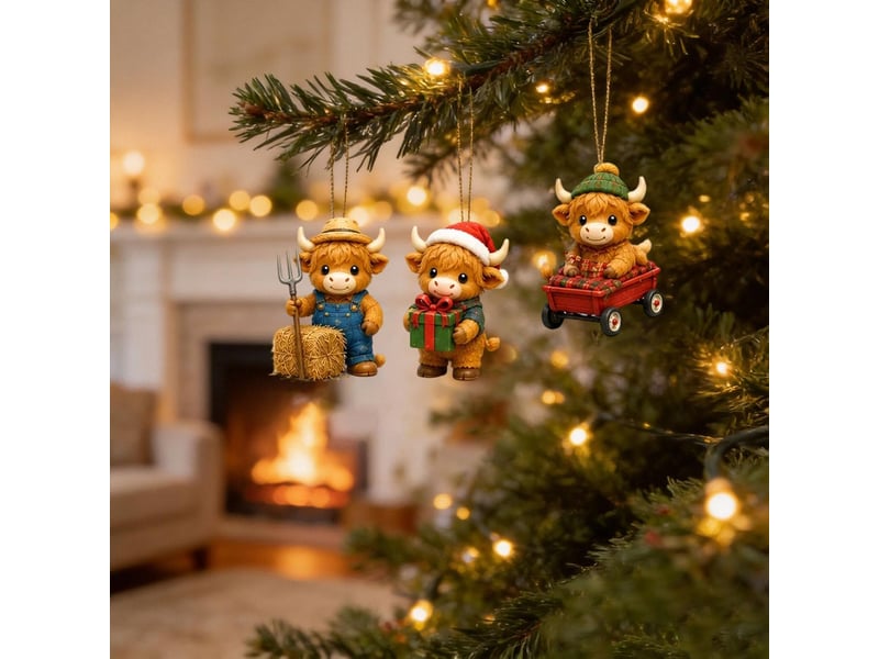  Calendrier de l'avent 2026 highland cow – 24 ornements en acrylique à collectionner, déco de noël  - Conforama C
