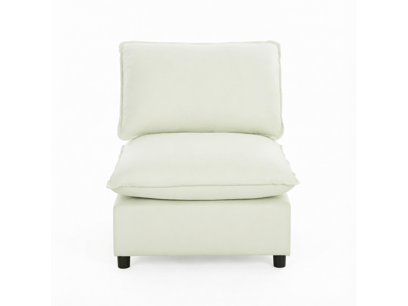  Fauteuil de salon 1 place 74x85x78 cm crème, tissu coton polyester, assise fixe design moderne  - Conforama A