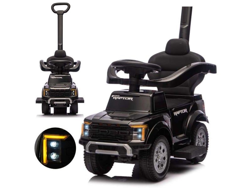  Porteur milly mally ford f-150 3 en 1 noir - avec canne de guidage 5907090701174 - Conforama A