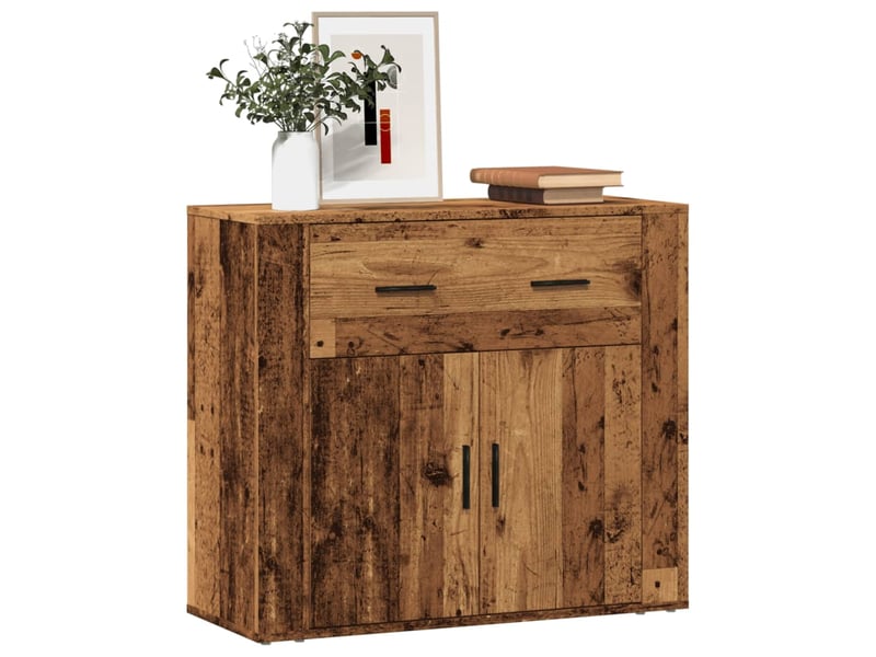  Buffet - bahut - meuble de rangement vieux bois 80x33x70 cm bois d'ingénierie  - Conforama C