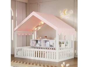 Lit baldaquin 90x200 cm <strong>HAUSS SPOLE</strong>  <strong></strong> coloris blanc