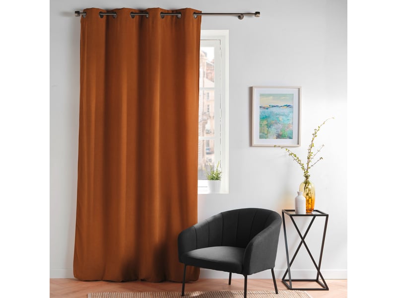  Rideau à œillets velours novana 135x260cm camel  - Conforama E