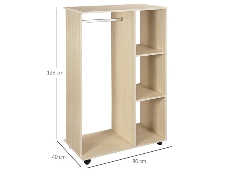  Armoire penderie armoire de rangement mobile panneaux de particules coloris chêne clair  - Conforama D