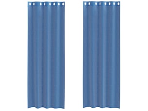 Lot de 2 rideaux en voile, voilages avec œillets bleu royal cf44348