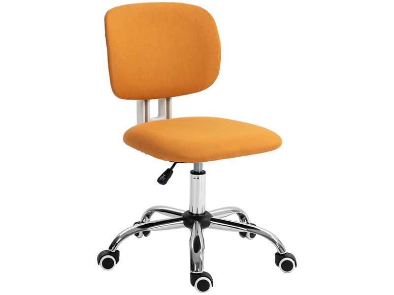  Fauteuil de bureau pivotant en tissu hauteur réglable charge 120 kg 48x53x80-90 cm orange  - Conforama A