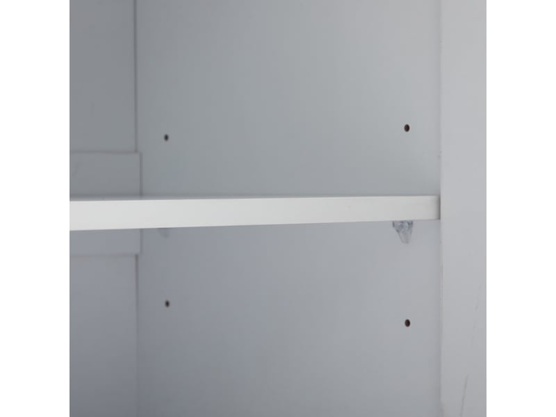 Buffet de cuisine blanc laqué brillant 130x38x76 cm, meuble rangement moderne avec 3 portes et étagères ajustables  - Conforama R