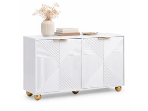 Buffet 4 porte(s)  0 tiroir(s) LPOSPI  - 120 cm coloris blanc 