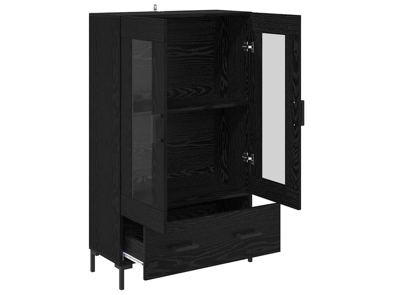  Buffet - haut armoire chêne noir 69,5 x 31 x 115 cm bois d'ingénierie  - Conforama E