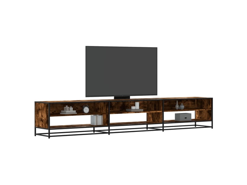  Meuble tv - banc tv - meuble de rangement chêne fumé 270x40x46 cm bois d'ingénierie  - Conforama B