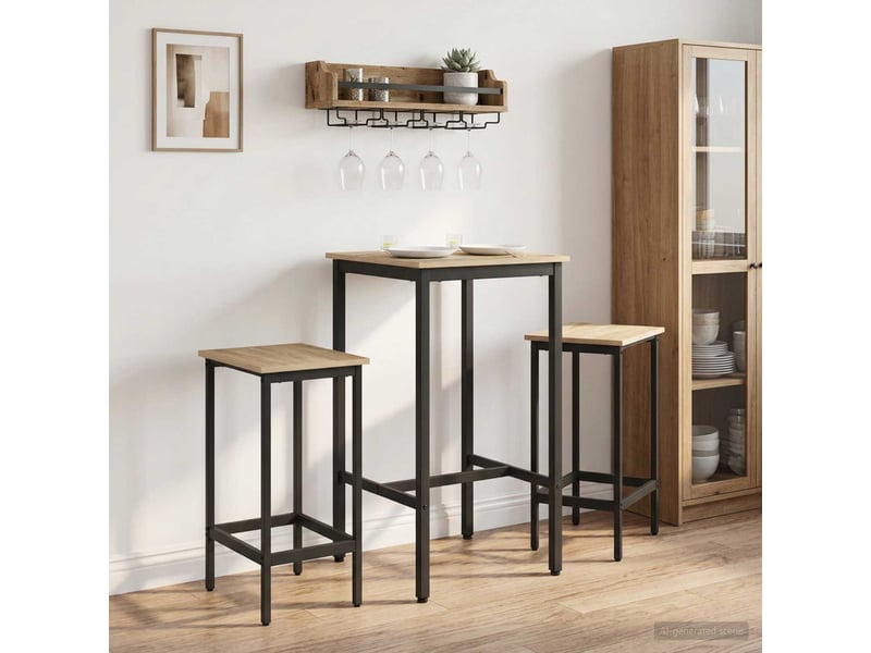  Vidaxl table de bar 52 x 52 x 110 cm bois d'ingénierie chêne sonoma  - Conforama B