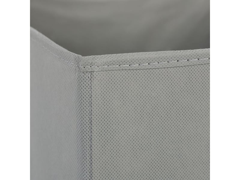  Lot de 4 bacs de rangement pliables pratiques chambre salon 30 x 30 x 30 cm en tissu gris 13_0014537  - Conforama E
