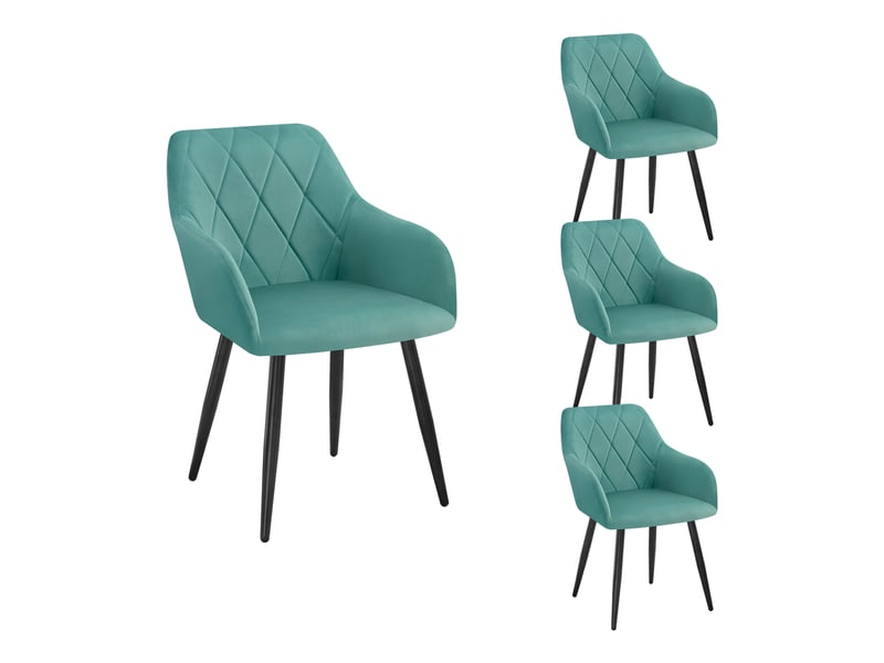 BlueOcean Furniture Lot de 4 chaises de salle à manger rembourrées en BlueOcean Furniture Lot de 4 chaises de salle à manger rembourrées en