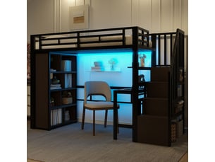 Lit mezzanine 90x200 cm SOGEU coloris noir