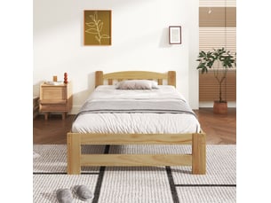 Lit simple 90x200 cm HAVRYA coloris naturel