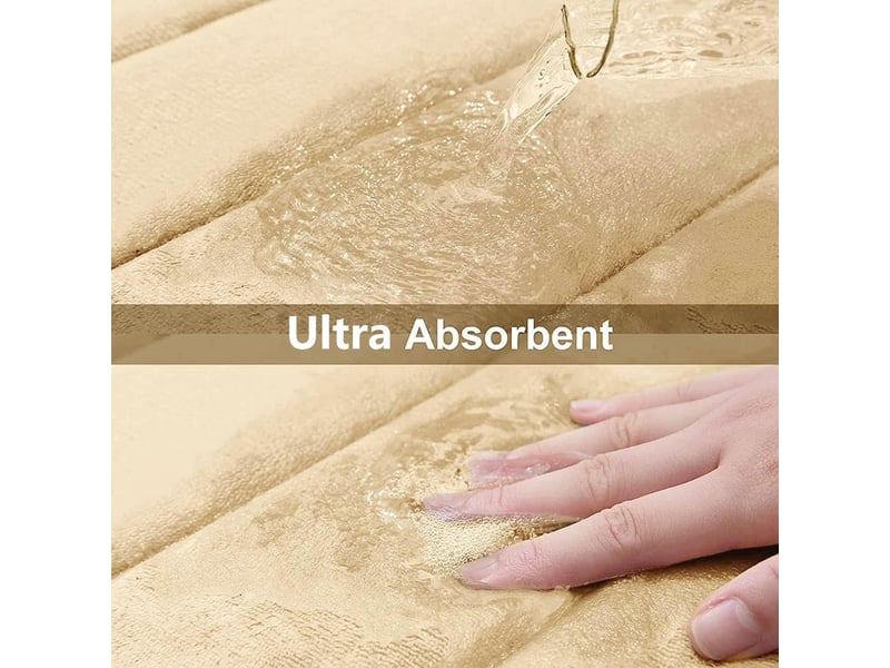  Tapis de bain en mousse à mémoire de forme antidérapant - 24 x 36 pouces - beige  - Conforama D