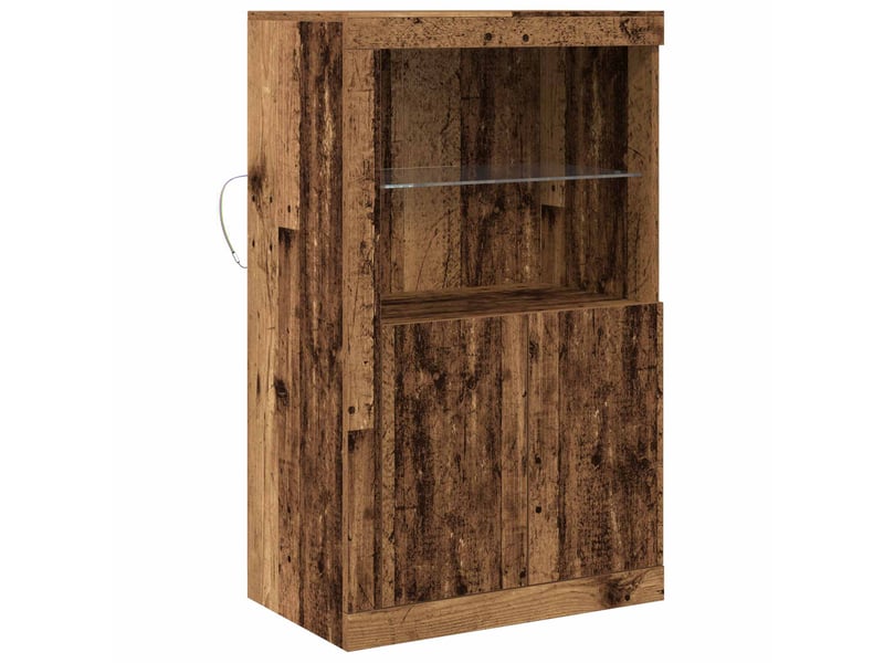  Buffet led, meuble de rangement salon 60,5 x 37 x 100 cm bois d'ingénierie bois ancien  - Conforama A